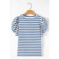 Blue Stripe America Cursive Graphic Puff Sleeve T-shirt - XL thumbnail