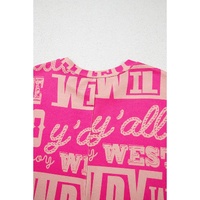 Rose Howdy Cowboy Letter Printed Western Fashion Tee - L thumbnail