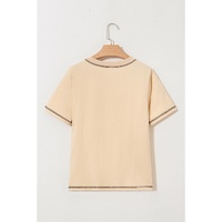 Apricot RODEO Horseshoe Embroidered Patch Pocket T Shirt - L thumbnail