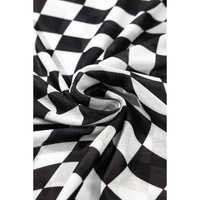 Black Checker Mesh Crew Neck T Shirt - L thumbnail
