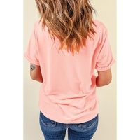 Pink Easter Bunny Chenille Patched Graphic Tee - 2XL thumbnail