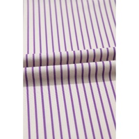 Purple Stripe Floral Color Block Raw Edge Patchwork Bracelet Sleeve Blouse - L thumbnail