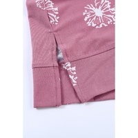 Pink Dandelion Print Crew Neck T-shirt - L thumbnail