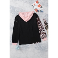 Azura Exchange Leopard Patchwork Hooded Sweatshirt - S thumbnail