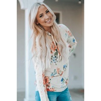 Azura Exchange Lace Contrast Long Sleeve Hoodie - L thumbnail