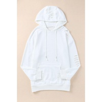 Azura Exchange Ripped Hooded Sweatshirt with Kangaroo Pocket - M thumbnail