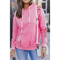 Azura Exchange Ripped Hooded Sweatshirt with Kangaroo Pocket - M thumbnail