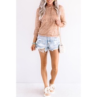 Azura Exchange Khaki Drawstring Hoodie with Kangaroo Pocket - S thumbnail