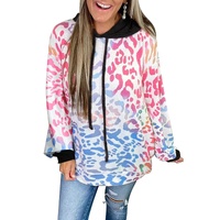 Azura Exchange Leopard Drawstring Hoodie with Colorful Splicing - M thumbnail
