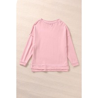 Azura Exchange Frayed Trim Side Slit Sweatshirt - S thumbnail
