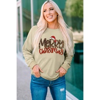 Azura Exchange Merry Christmas Hat Leopard Print Sweatshirt - XL thumbnail