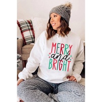 Azura Exchange Merry and Bright Long Sleeve Graphic Sweatshirt - XL thumbnail