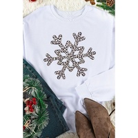 Azura Exchange Leopard Snowflake Pullover Sweatshirt - M thumbnail