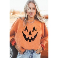 Azura Exchange Pumpkin Smile Face Graphic Sweatshirt - L thumbnail