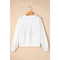 White GAME DAY Graphic Varsity Pullover Sweatshirt - S thumbnail