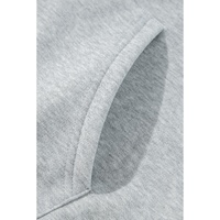 Light Grey Solid Color Fleece Lined Zip up Hoodie - 2XL thumbnail