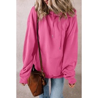 Bonbon Fleece Lined Kangaroo Pocket Drawstring Chunky Hoodie - 2XL thumbnail