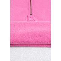 Bonbon Fleece Lined Half Zipper Kangaroo Pockets Loose Hoodie - 2XL thumbnail