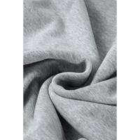 Light Grey Solid Loose Crew Neck Fleece Sweatshirt - L thumbnail