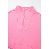 Bonbon Zip-up Stand Neck Kangaroo Pocket Sweatshirt - L thumbnail