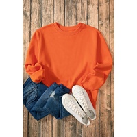 Russet Orange Solid Fleece Lined Drop Shoulder Terry Sweatshirt - 2XL thumbnail