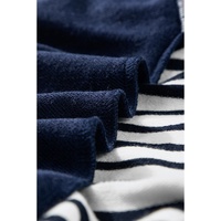 White Stripe Color Block Exposed Seam Loose Fit Sweatshirt - L thumbnail