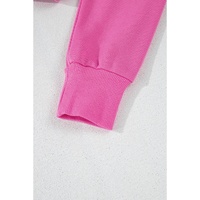 Sachet Pink Solid Drop Shoulder Drawstring Cropped Hoodie - L thumbnail