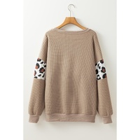 Parchment Leopard Quilted Patchwork Crew Neck Sweatshirt - L thumbnail