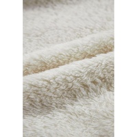 White Contrast Ribbed Edge Plush Hoodie - L thumbnail