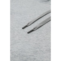 Light Grey Solid Color Fleece Lined Drawstring Hoodie with Pocket - 2XL thumbnail