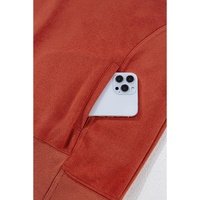 Red Clay Drop Shoulder Pocketed Baggy Drawstring Hoodie - 2XL thumbnail