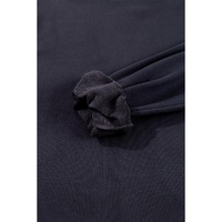 Black Plain Drop Shoulder Crewneck Pullover Sweatshirt - L thumbnail