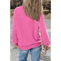Bonbon Plain Drop Shoulder Crewneck Pullover Sweatshirt - L thumbnail
