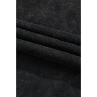 Black Solid Snap Buttons Collared Balloon Sleeve Oversized Sweatshirt - M thumbnail