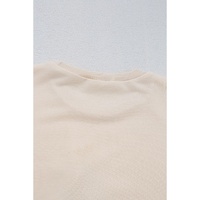 Beige Pom-Pom Christmas Tree Pattern O Neck Sweatshirt - L thumbnail
