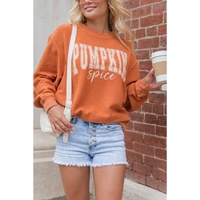 Orange PUMPKIN Spice Graphic Corded Crewneck Sweatshirt - L thumbnail