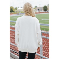 White TEXAS Graphic Drop Shoulder Crewneck Sweatshirt - L thumbnail