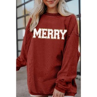 Racing Red MERRY Graphic Corded Christmas Sweatshirt - 2XL thumbnail