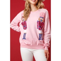 Pink Nutcracker Christmas Crew Neck Sweatshirt - M thumbnail