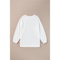 White LOVE Printed Crewneck Valentines Pullover Sweatshirt - XL thumbnail
