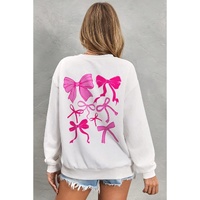 White Sweet Bow Printed Valentines Graphic Sweatshirt - 2XL thumbnail