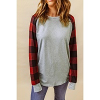 Azura Exchange Plaid Long Sleeve Sweatshirt - M thumbnail