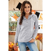 Azura Exchange Buttoned Casual Hoodie with Pocket Design - S thumbnail