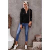 Azura Exchange Solid Color Lace-up Hoodie - L thumbnail