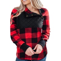 Azura Exchange Plaid Paneled Sweatshirt - M thumbnail