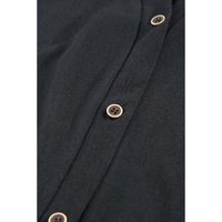 Azura Exchange Black Solid Color Open-Front Buttons Cardigan - L thumbnail