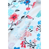 Multicolor Long Sleeve Tassel Tie Floral Kimono - L thumbnail