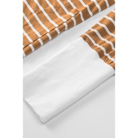 Brown Striped Side Pockets Open Front Cardigan - L thumbnail