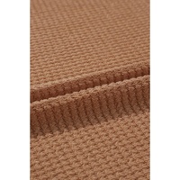 Chestnut Long Waffle Knit Cardigan with Pockets - L thumbnail