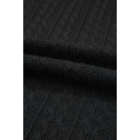 Black Textured Knit Side Pockets Open Front Cardigan - S thumbnail